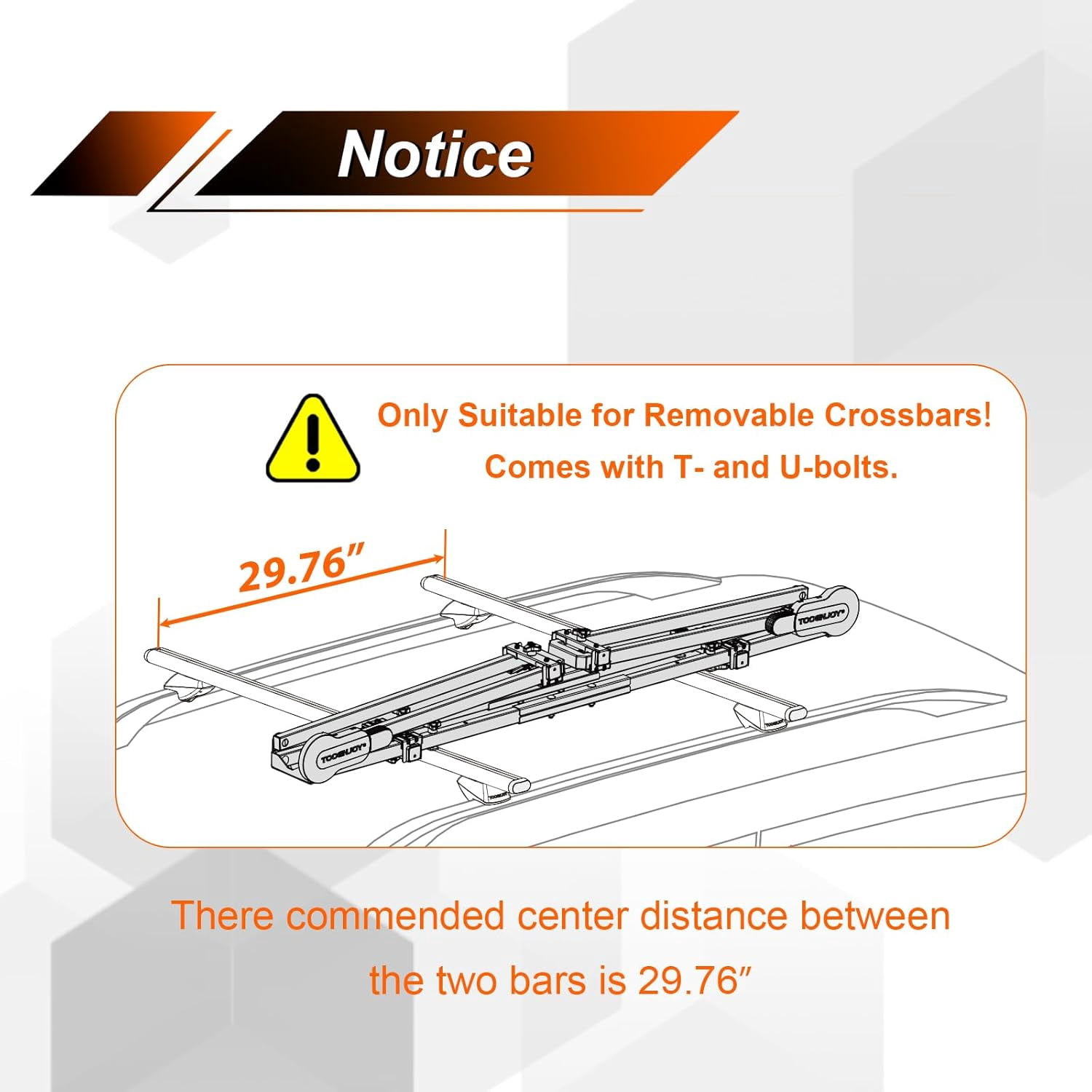 TOOENJOY Roof Mount Bicycle Car Rack, Upright Bike Rooftop Mount Rack with Dual Load Arm & Safe Ratchet Lock,Only for Movable Crossbar