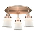 thumbnail image 2 of Innovations Lighting  Canton - 3 Light 17" Flush Mount Antique Copper/Matte White, 2 of 5