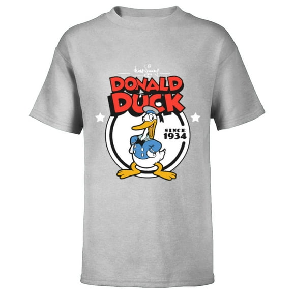 Disney Donald Duck 90th Anniversary Since 1934 Retro Vintage- Short Sleeve T-Shirt for Kids - Customized-Athletic Heather