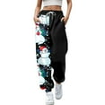 thumbnail image 1 of Pantalones deportivos Gibobby Mujer Otoño e Invierno Casual Navidad Divertido impreso Cintura elástica Negro XL, 1 of 4