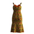 thumbnail image 5 of Bintarealwax African Print Dress for Women Sleeveless Sexy Spaghetti Strap Bodycon Midi Dresses Cocktail Party Summer, 5 of 5