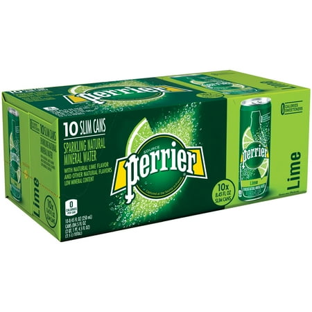 Perrier Sparkling Natural Mineral Water, Lime, 8.4 Fl Oz, 10 Count