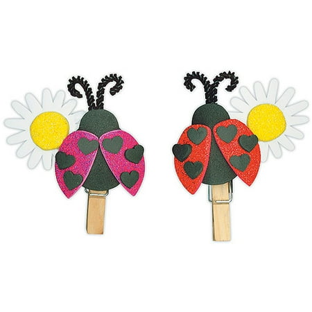 Foam Kit, Makes 32, Clothes Pin Ladybugs