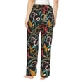 thumbnail image 3 of Xecao Snake And Flower Women's Straight Lounge Pajama Pants: The Epitome of Relaxed Sleepwear, 3 of 9