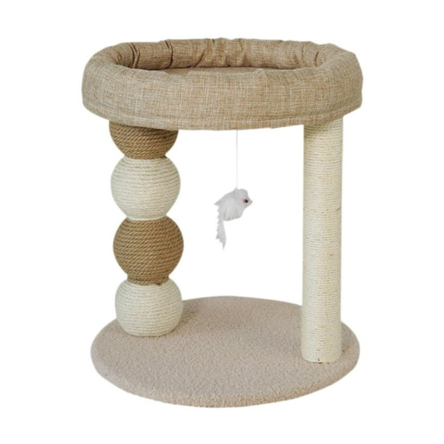 koolsoo Cat Scratch Post for Small Cat Small Cat Tree Furniture with Toy Ball Kitty Play brown