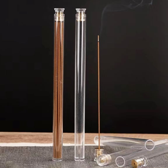 Dserhfy 6Pcs Incense Stick Tube Clear Acrylic Detachable Airtight Lid Incense Holder Desktop Incense Burner Yoga Meditation Incense Storage Box Container