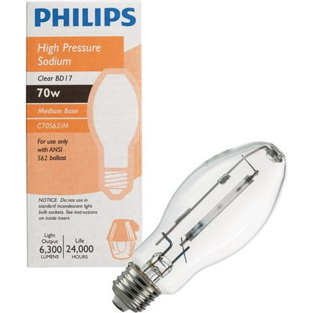 Philips 70W Clear BD17 Medium High-Pressure Sodium High-Intensity Light Bulb