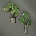 thumbnail image 4 of Zeckos Metal Tropical Monstera Potted Plant Wall Sculptures Set of 2, 4 of 6