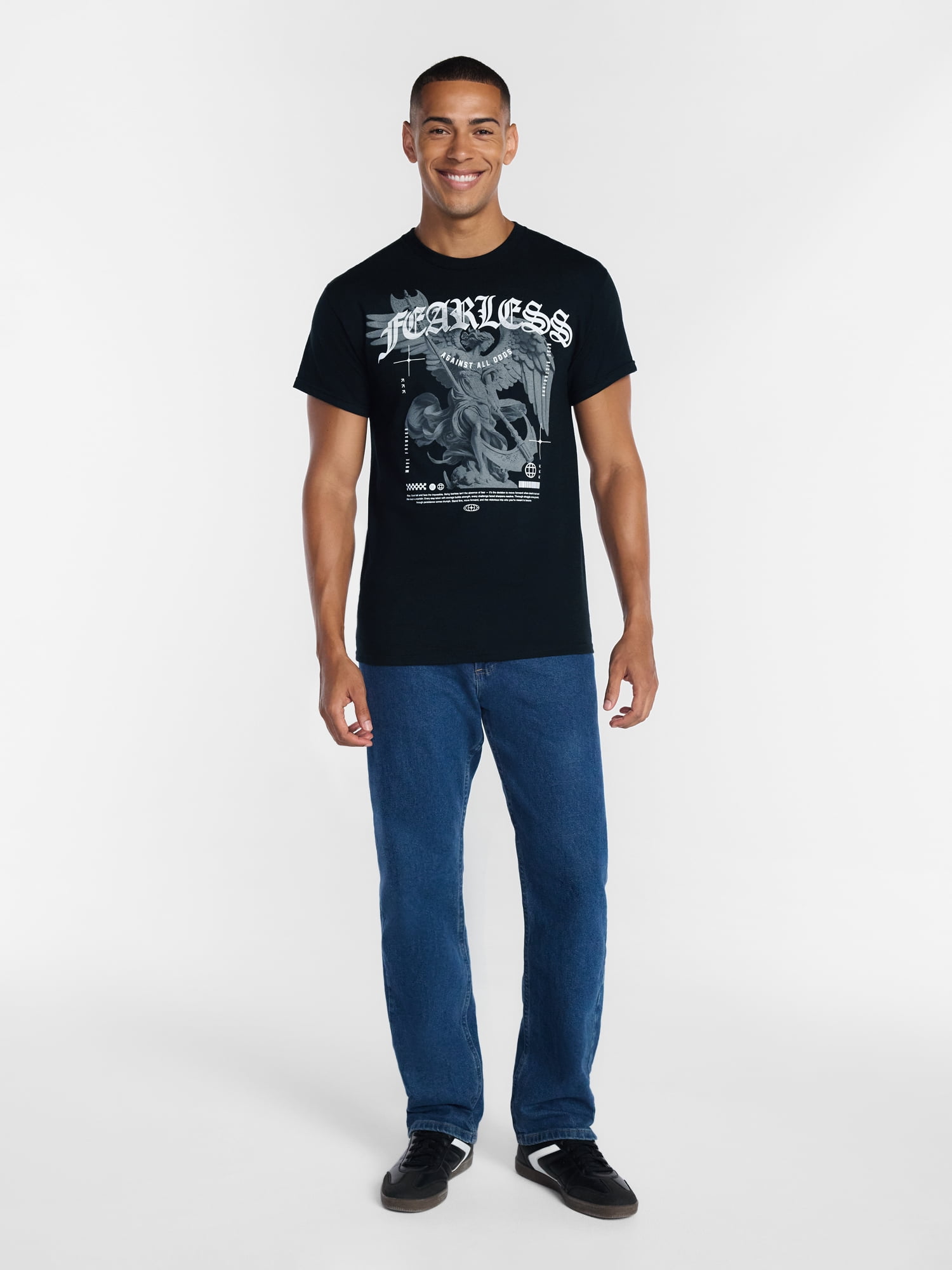 Humor Men's and Big Men's Fearless Statue Graphic Tee with Short Sleeves, Size S-3XL