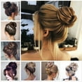 thumbnail image 5 of Benehair Messy Bun 100% Human Hair Pieces Extensions Scrunchies Updo Chignons Remy Hair Elastic Band Wavy Curly Soft Browm US, 5 of 9