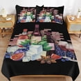 thumbnail image 6 of 3 Pcs Soft Bedding Set, Includes 1 Duvet Cover with Zipper And 2 Pillow Shams,Watercolor Wine Glasses And Bottles Decorated with Delicious Food King(102"×90"), 6 of 8