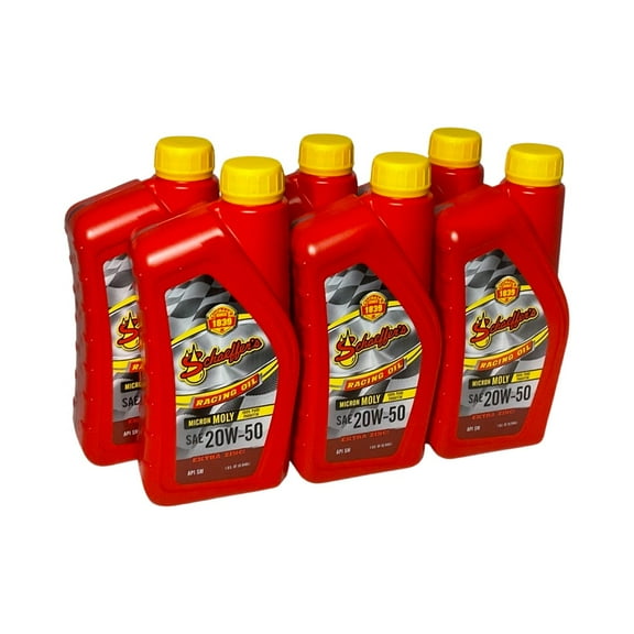 Schaeffer's 0191-012S - 6 Pack Micron Moly Racing Oil 20W-50 Extra Zinc - 1 qt. ea.