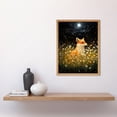 thumbnail image 2 of Watching the Fireflies Dance Happy Fox over a Wildflower Meadow Oil Painting Orange White Blue Full Moon Spring Night Dreamy Landscape Art Print Framed Poster Wall Decor 12x16 inch, 2 of 5