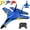 Blue, variant on Gravity Glider,Gravity Glider Foam Rc Fighter, Remote Control Airplane Model,with LED 2.4g Rc Airplanes for Adults