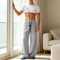 thumbnail image 6 of Cekizud Big and Tall Mens Sweatpants Elastic High Waist Textured Wide Leg Sweatpants Casual Straight Trousers, M-5XL, 6 of 9