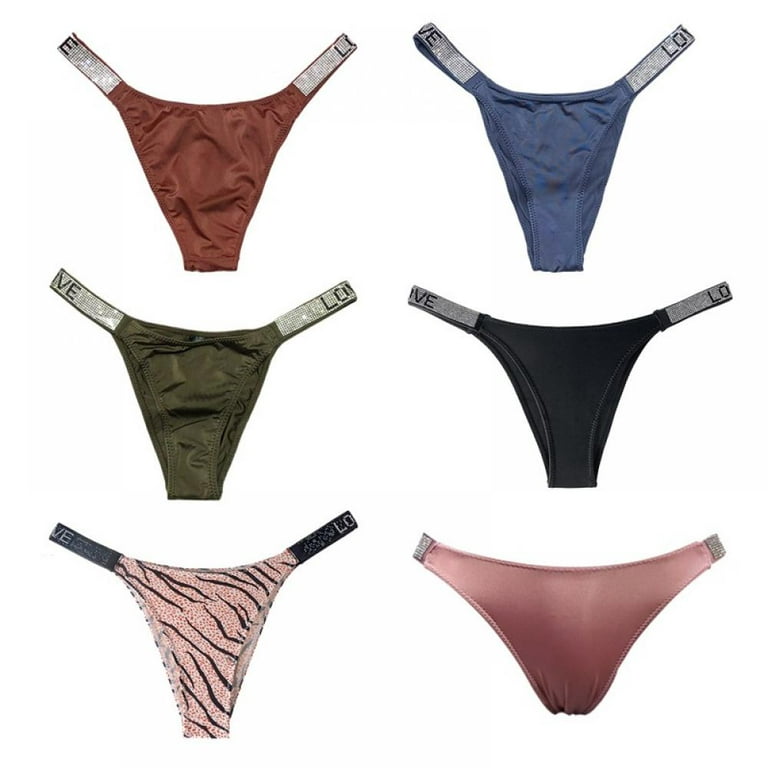 Women's Underwear Sexy Panties G-string Panties Rhinestone Letter