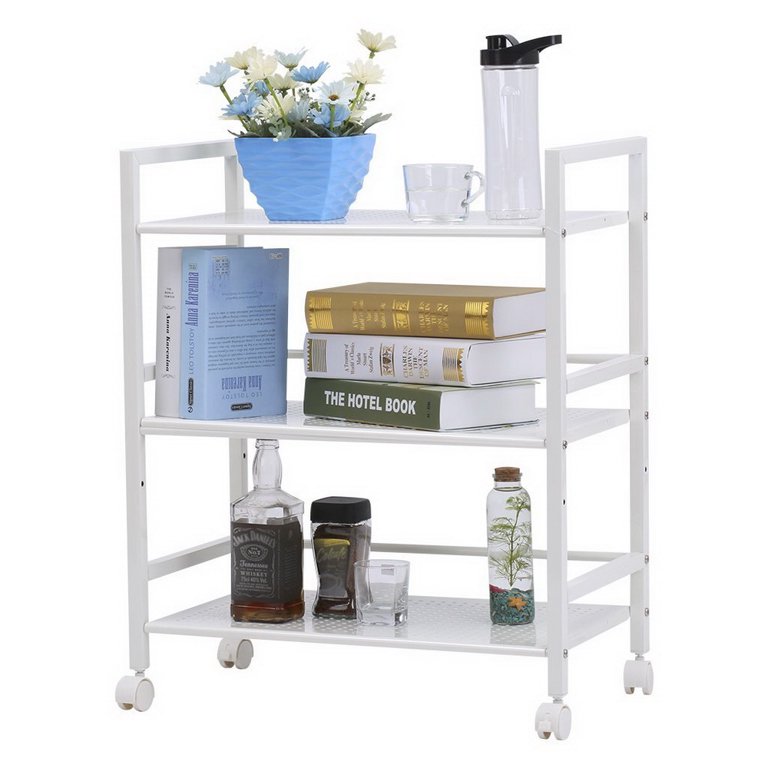 Large Gray Crayata 3 Shelf Rolling Utility and Service Cart, Heavy Dut –  Kleenwater