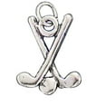 thumbnail image 1 of Sterling Silver 16" 1mm Box Chain Golf Clubs Ball Pendant Necklace, 1 of 2