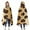 Gold and Brown, variant on Wearable Blanket,Gold and Black Of Leopard Print Hooded Wearable Flannel Blanket for Adults & Teens,Winter Poncho Shawl Wrap Cape Cozy Anti-Pill,60"x80"