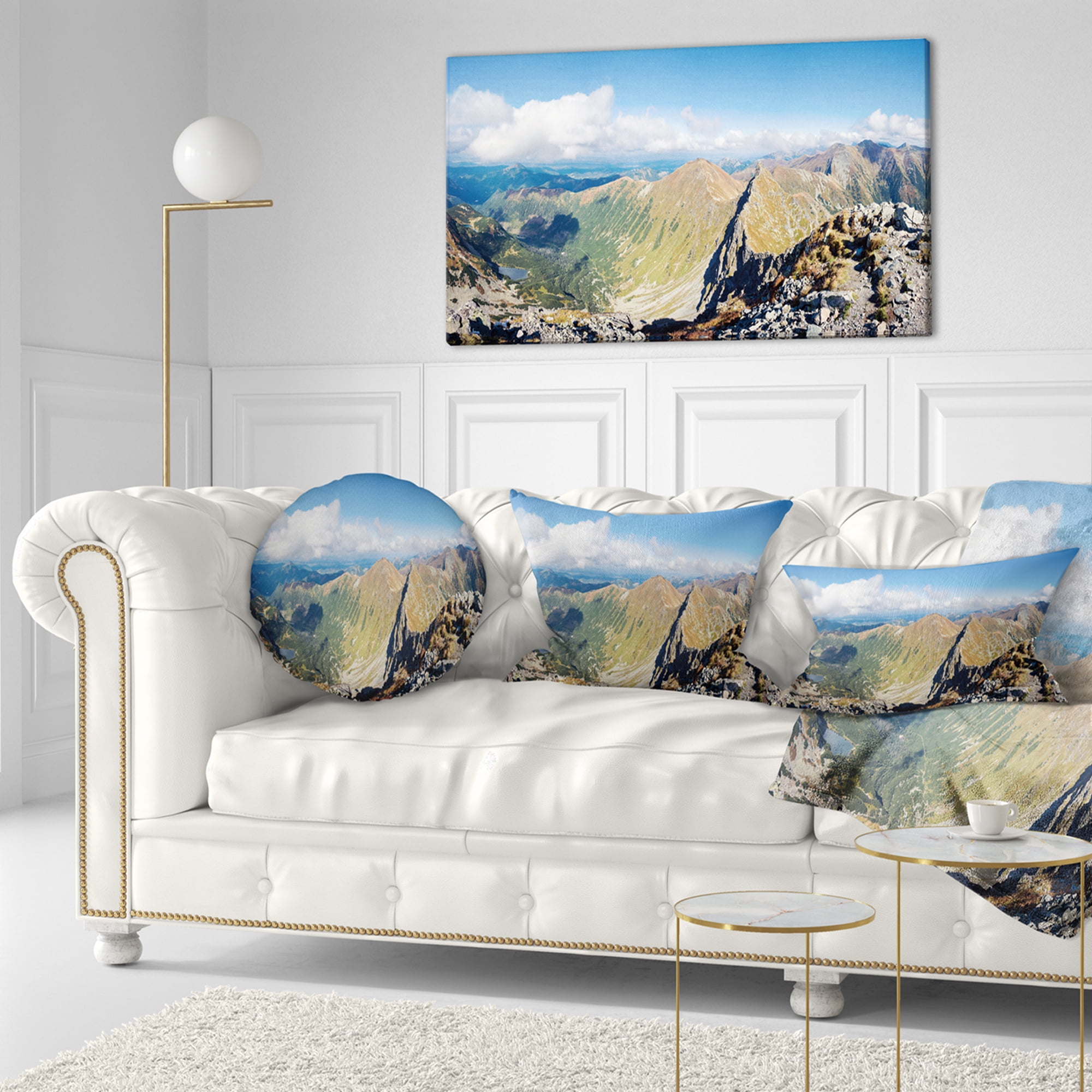 Designart 12" x 20" Multi-color Polyester Throw Pillow