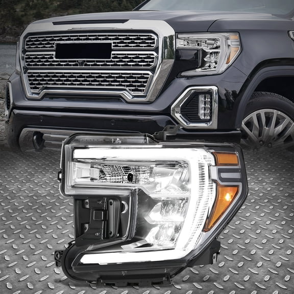 Nuvision for 19-22 GMC Sierra 1500 Limited Left Driver Side Chrome Amber Headlight Lamp
