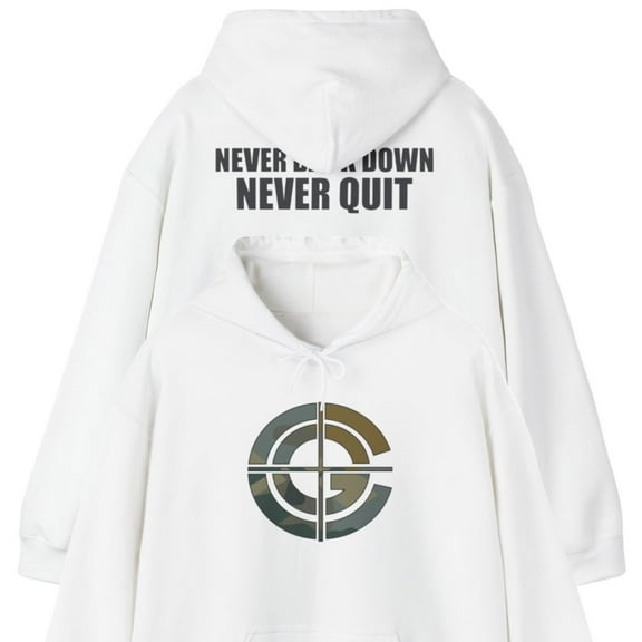 John Cena Never Back Down Never Quit White Pullover Hoody Sweatshirt