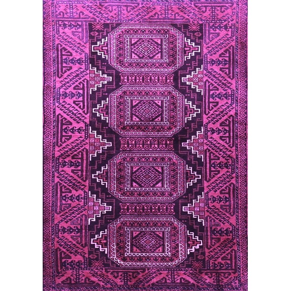 Ahgly Company Indoor Rectangle Persian Purple Traditional Area Rugs, 6' x 9'
