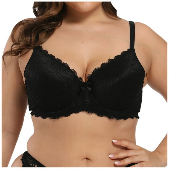 Darzheoy Plus Size Bra for Women Seamless Push Up Lace Sports Bra Comfortable Breathable Base Tops Underwear Womens Bra 105D