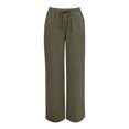 thumbnail image 4 of QGJZVUNL Womens Wide Leg Pants Sweatpants Baggy High-Waisted Drawstring Joggers with Pockets Size M, 4 of 6