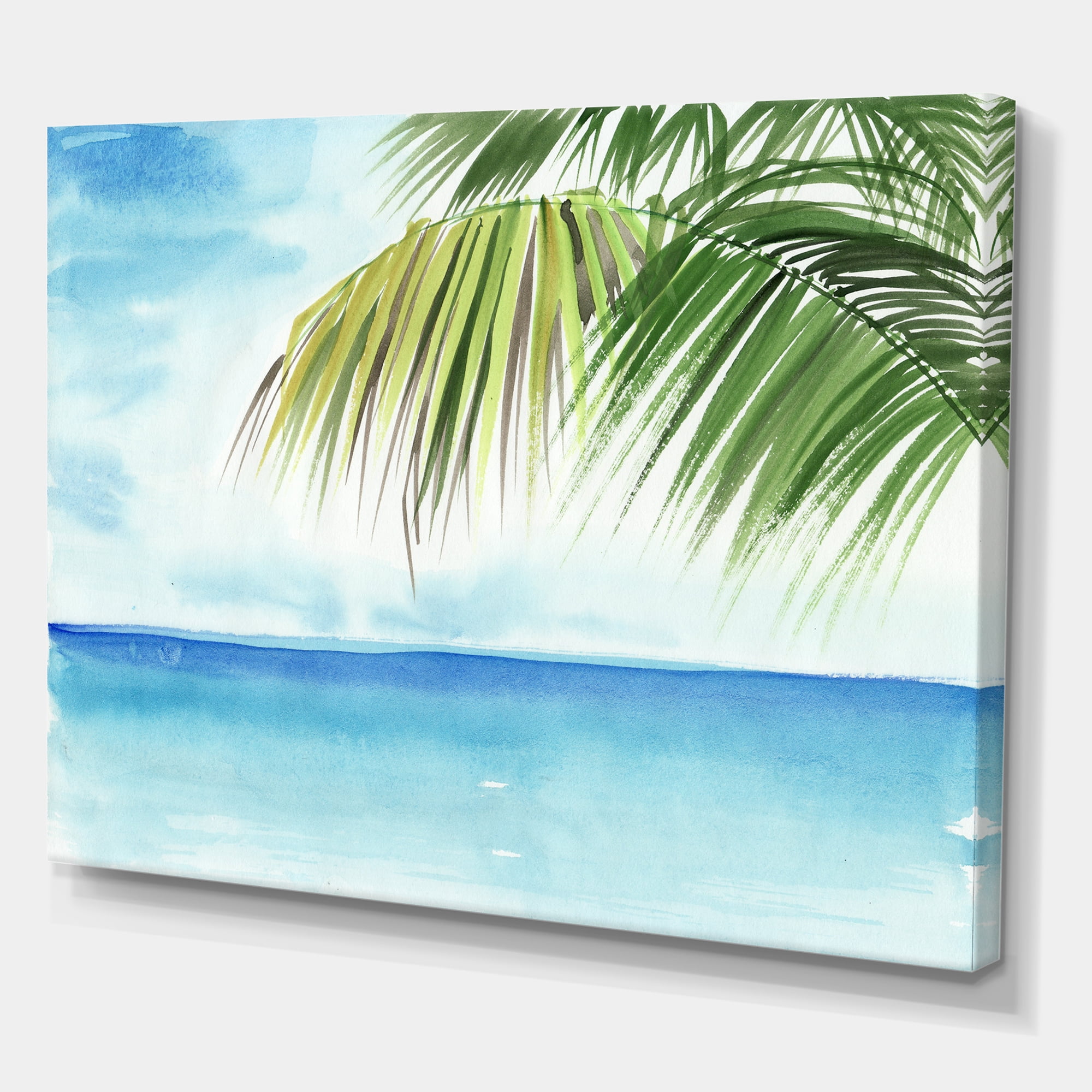 Designart ' Palm Beach Resort At Sunrise III ' Nautical & Coastal Canvas Wall Art Print