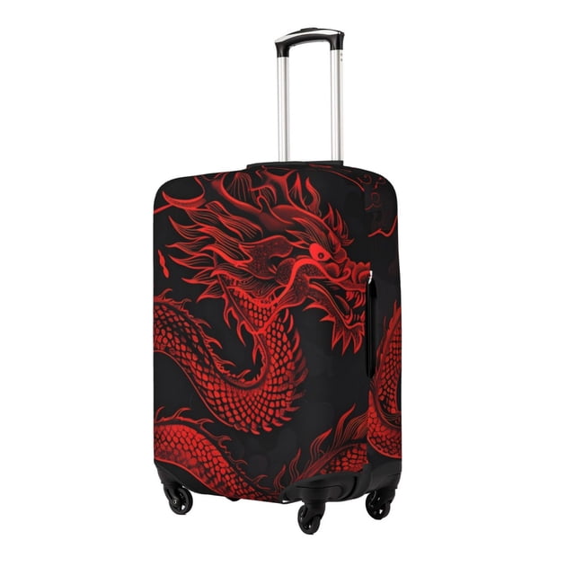 Fotbe Red Dragon On Black Funda Protectora para Equipaje, Antirrayones y Resistente a la Suciedad, Compatible con Maletas de 18 a 32 Pulgadas-Large