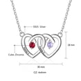 thumbnail image 2 of Mementos Personalized Family Women's (Mother's) Necklace Sterling Silver with 2 Name & Birthstone, 2 of 6