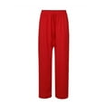 thumbnail image 3 of DYMADE Women Basic Home Loungewear Button Splice Elastic Waist Pants, 3 of 4