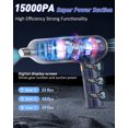 thumbnail image 3 of Car Vacuum Cleaner,Cordless15000PA Powerful Sutions Handheld Vacuum, Lightweight Mini Vacuum Blow & Suction,Car Vacuum for Car,Keyboard,Inflating Swimming Rings and Pet Hair, 3 of 9