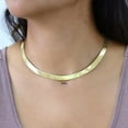 thumbnail image 2 of Nuragold 10K Real Yellow Gold Solid Herringbone Flexible Chain Necklace 16"-24" (3mm-9mm) Italian Jewelry for Men & Women, 2 of 23