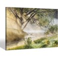 thumbnail image 1 of Pintura mural en lienzo de paisajes marinos y montañosos: obra de arte natural, imágenes de bosque, pinturas de paisajes tranquilos, ideal para dormitorio, 1 of 5