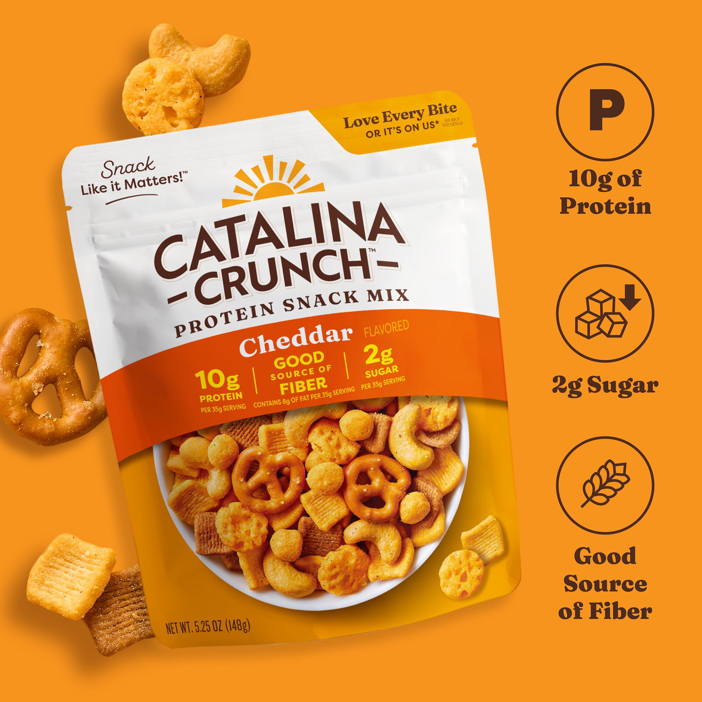 (3 pack) Catalina Crunch Protein Snack Mix, Cheddar, 5.25 oz