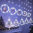 thumbnail image 1 of BLOOMWIN Xmas Window Lights, 3m Christmas Curtain Lights USB Xmas Tree Fairy Lights Novelty Window Winter Decorations for Bedroom Indoor Home, Cool Wh, 1 of 5