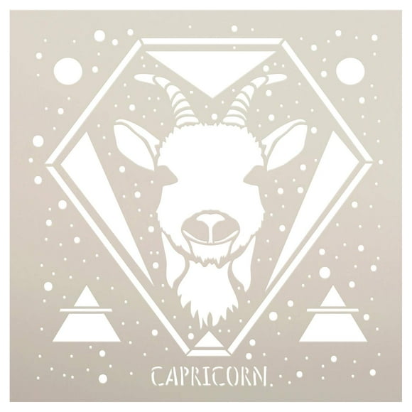 Celestial Capricorn Astrological Stencil - DIY Star Sign Zodiac Wood Signs for Home Decor & Bedroom Painting - 12x12 inch Size