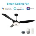 thumbnail image 5 of Smaair 60" Black Ceiling Fan with Dimmable LED Light and 10-speed DC Motor for Smart Home, 5 of 9