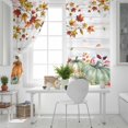 thumbnail image 5 of Green Orange Fall Blackout Curtains for Bedroom/Living Room, Thermal Insulated Kitchen Curtains, Thanksgiving Pumpkins Maple Leaf Vintage Grommet Darkening Window Treatment Drapes 42"x63"x2, 5 of 6