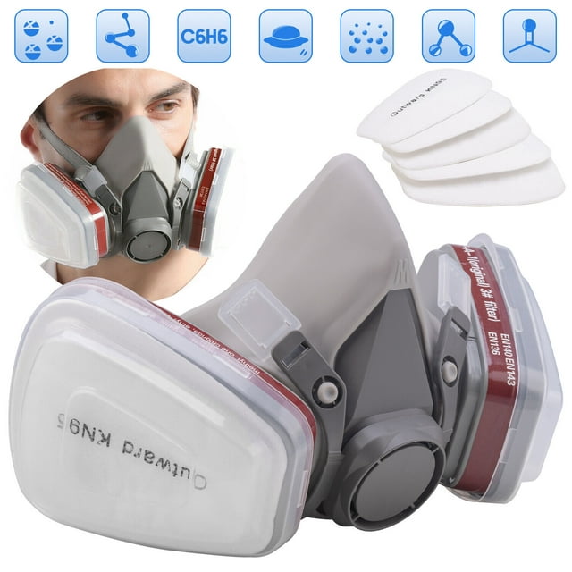 Innens 17 in 1 Half Face Gas Mask Facepiece Spray Painting Respirator ...