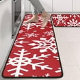thumbnail image 2 of Kitchen Rugs Sets Of 2,Red Christmas Snowflake Pattern Anti Fatigue Kitchen Mat Rugs Non Slip Washable,Decorative Kitchen Floor Mats for Kitchen,Sink,Laundry,17"x47"+17"x47", 2 of 5