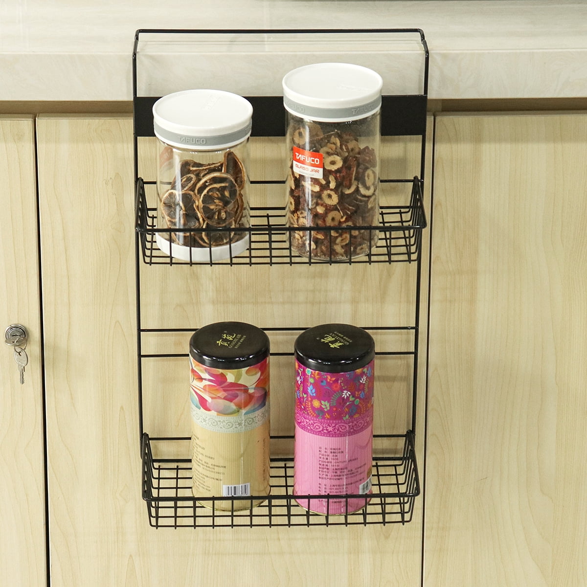 2/3Layer Multilevel Refrigerator Side Shelf Spice Storage Rack Holder