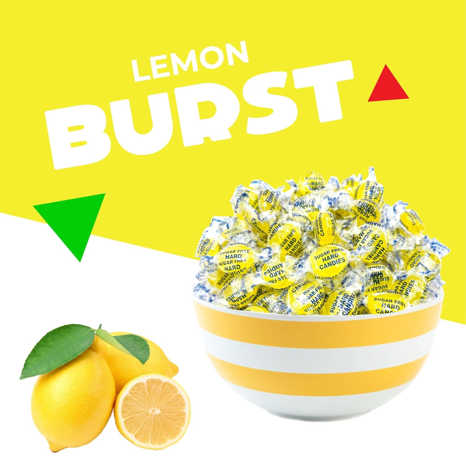 LaetaFood Arcor Sugar-Free Lemon Buttons Hard Candy, Individually Wrapped (2 Pound Bag)