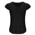 thumbnail image 5 of Timegard Tops for Women V Neck Ruffle Cap Sleeve Comfy Fitting Solid Color Tops Casual Summer Fashion, 5 of 7