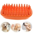 thumbnail image 3 of Dog Bath Brush Soft Silicone Pet Shampoo Massage Dispenser Grooming Shower Brush For Short Long Haired Dogs And Cats Washing Orange, 3 of 7