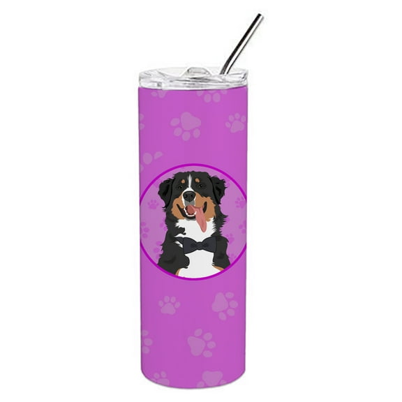Carolines Treasures WDK1245TBL20 Bernese Mountain Dog Design1 Stainless Steel 20 oz Skinny Tumbler Pink 20 oz multicolor