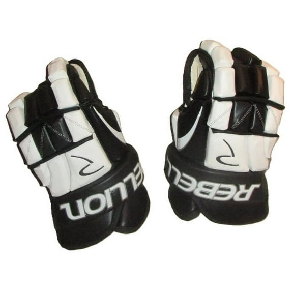 Rebellion Pro Series 5500 Leather Junior Hockey Gloves - Black/White
