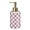 Pink & White, variant on Checkered Ceramic Soap Dispenser with Rust Proof Gold Matte Pump Decorative Soap Dispenser for Bathroom or Kitchen (Black & White)